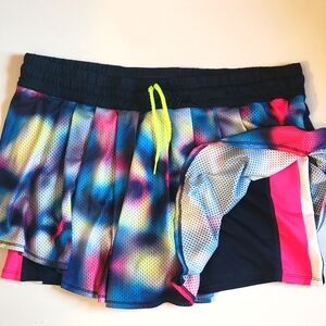 Lucky in Love Blue Tie Dye Mesh High Waist Tennis Skirt